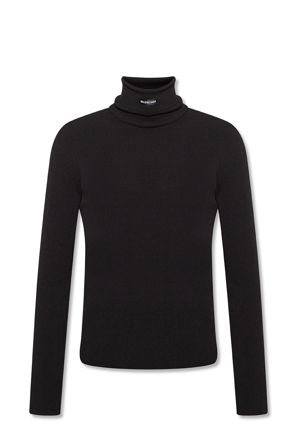 Black Turtleneck sweater with logo Balenciaga SchaferandweinerShops Italy men clothing footwear lighters